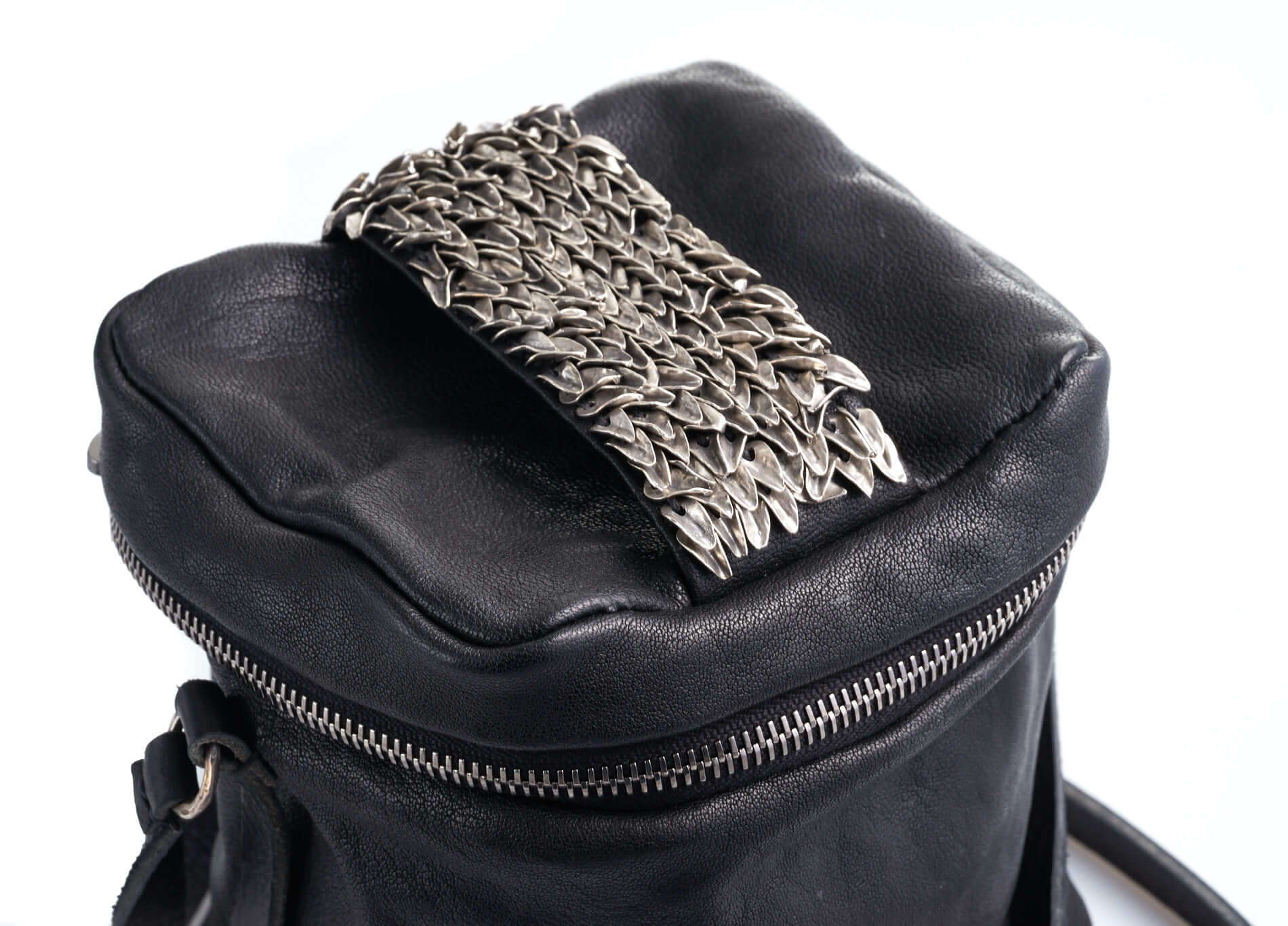 daniele basta leather and silver bags - ima foglie